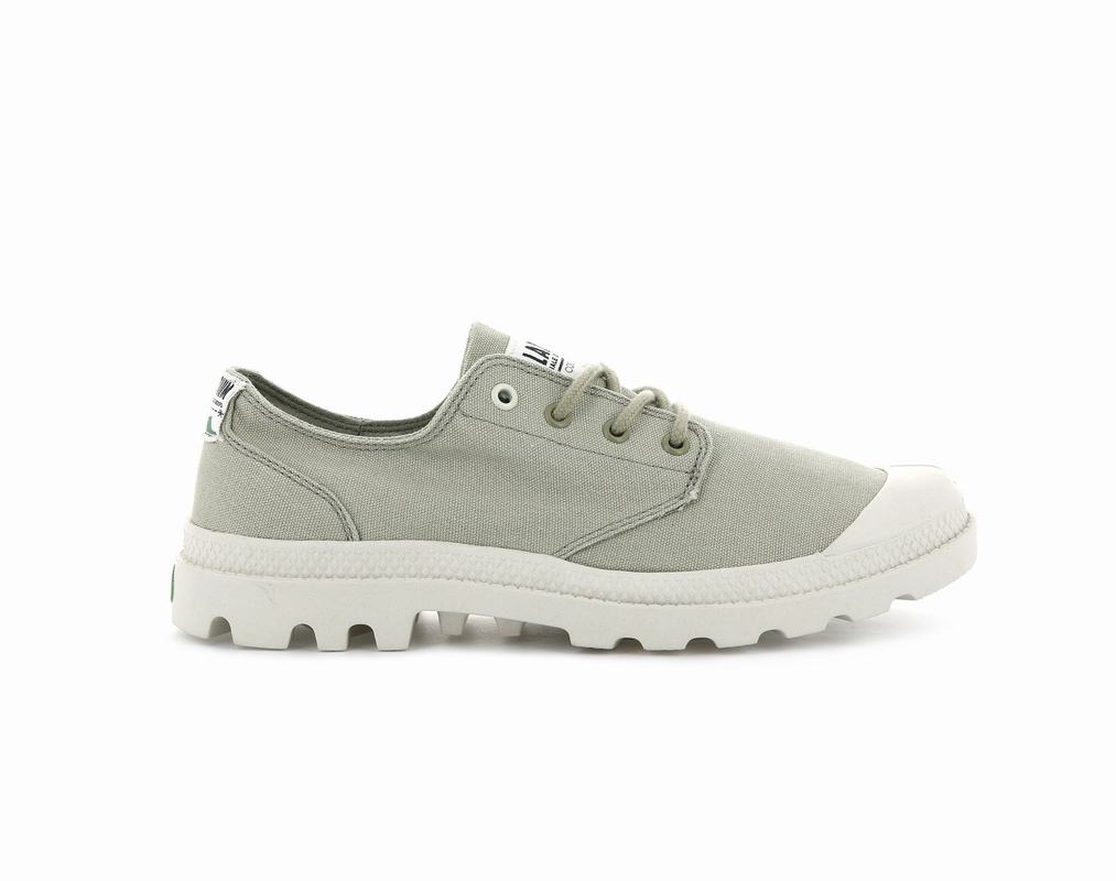 Palladium Pampa Ox Organic Women's Shoes Light Green (VQDS14658)